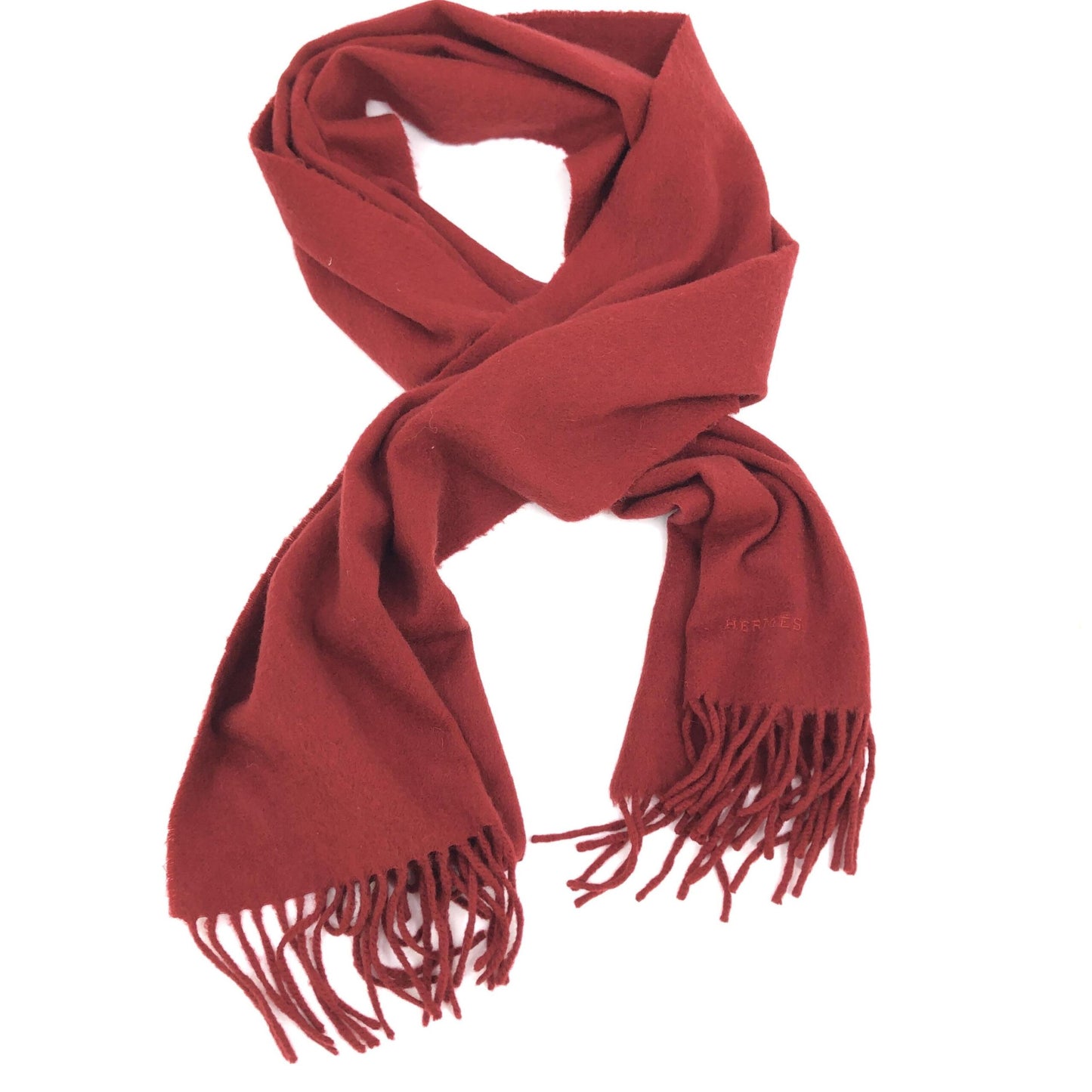 Hermès Wool Scarf In Deep Burgundy
