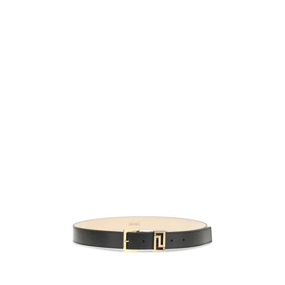 Versace Black Calf Leather Bos Taurus Belt