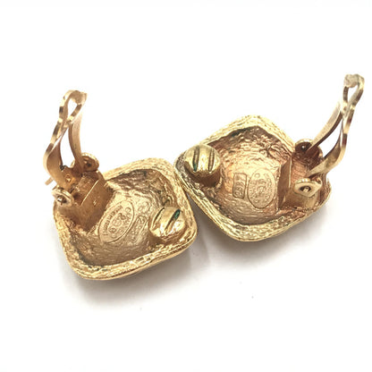 Chanel Coco Mark Diamond Shaped Earrings, Gold Plated