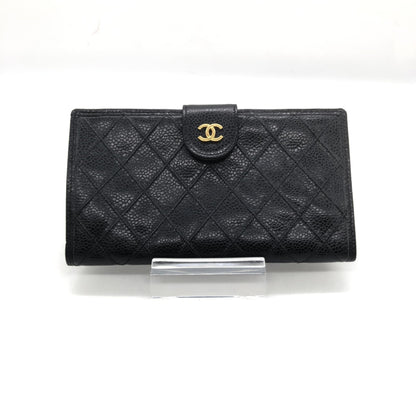Chanel Black Quilted Leather Long Wallet