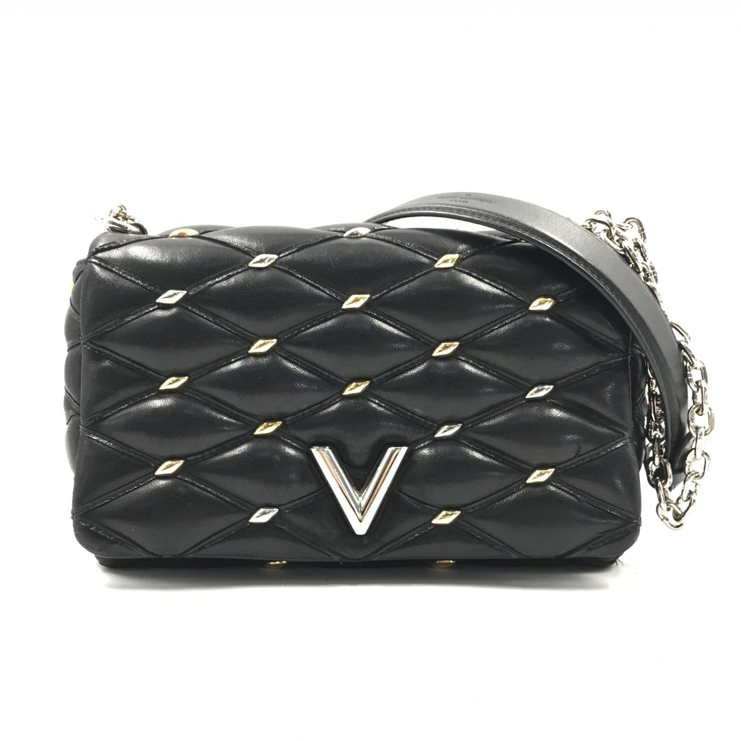 Louis Vuitton Black Quilted Studded Leather GO-14 Malletage PM Bag
