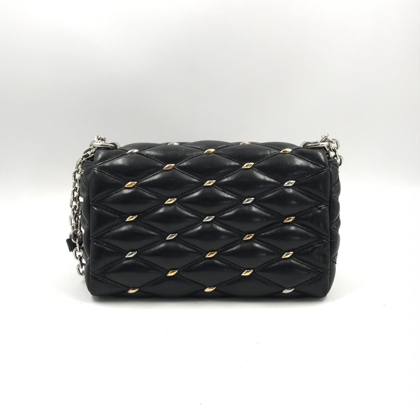 Louis Vuitton Black Quilted Studded Leather GO-14 Malletage PM Bag