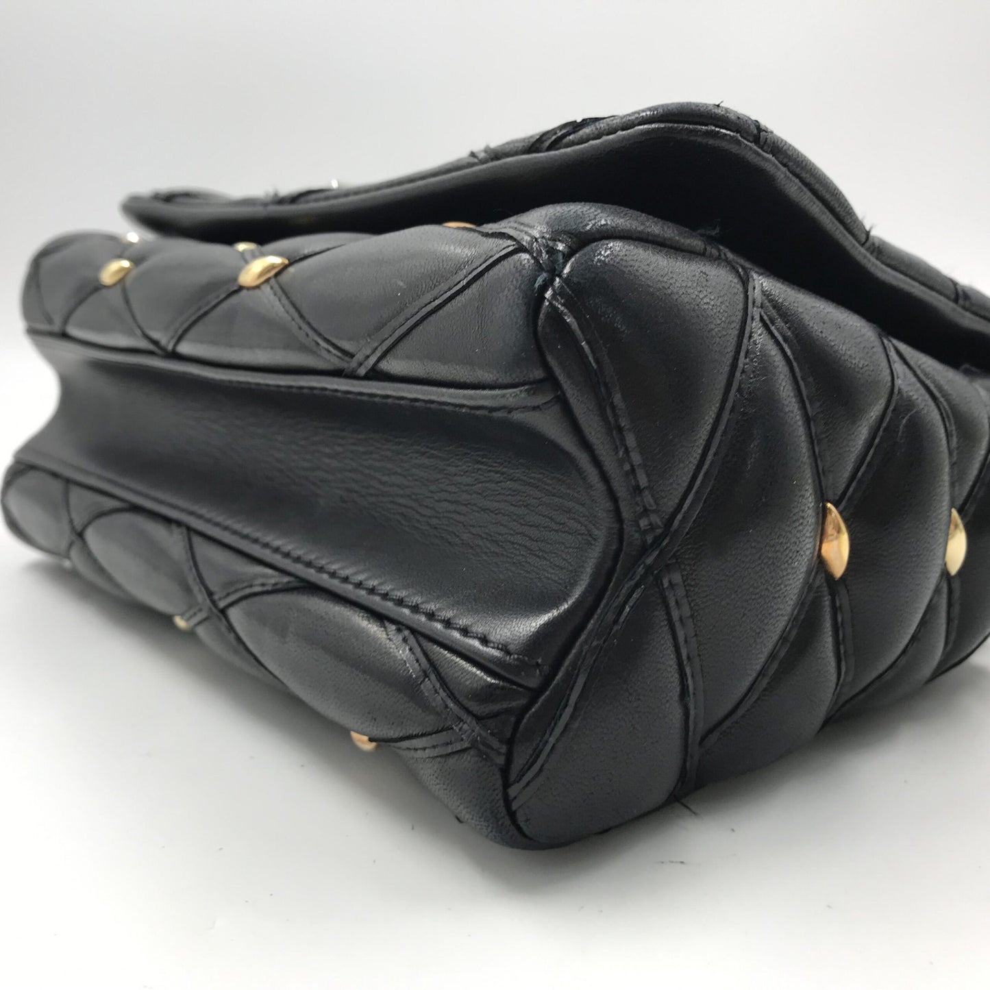 Louis Vuitton Black Quilted Studded Leather GO-14 Malletage PM Bag