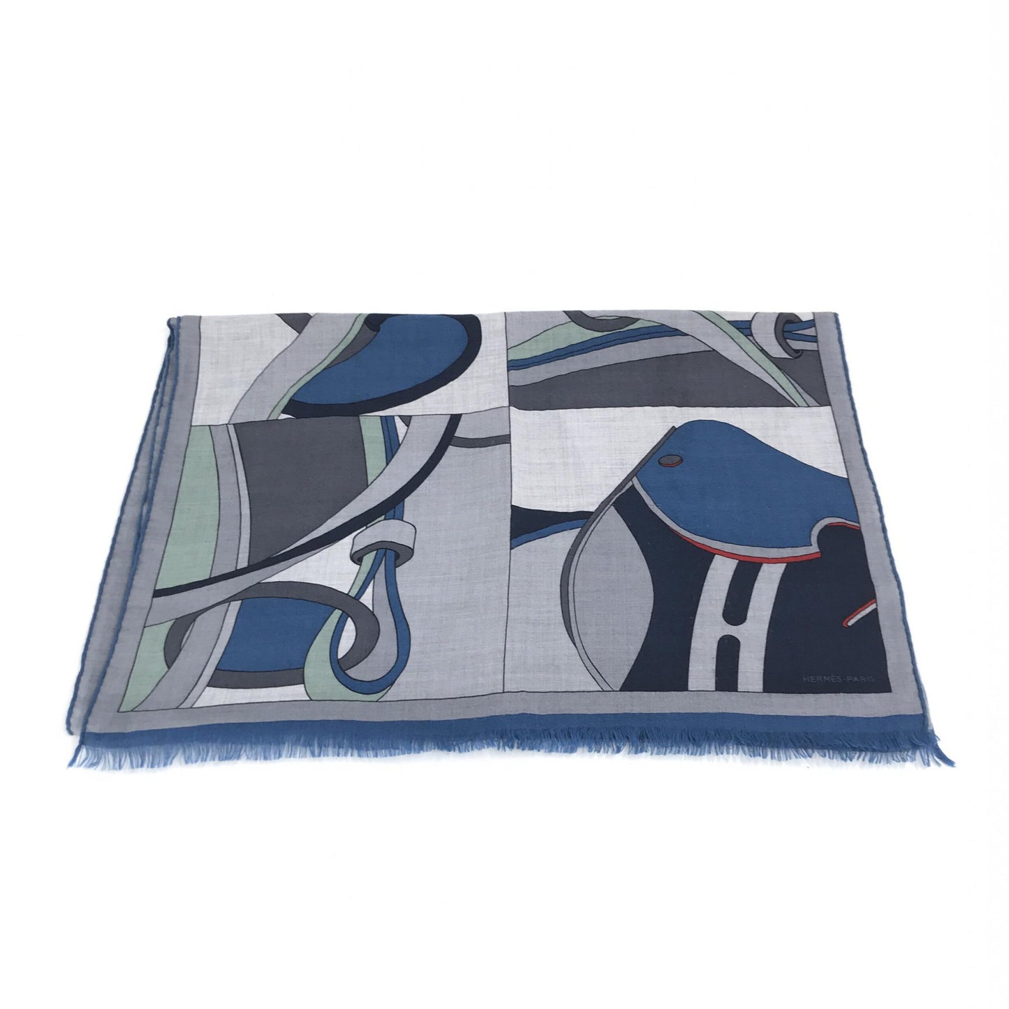 Hermès Blue Cashmere-Silk Blend Scarf