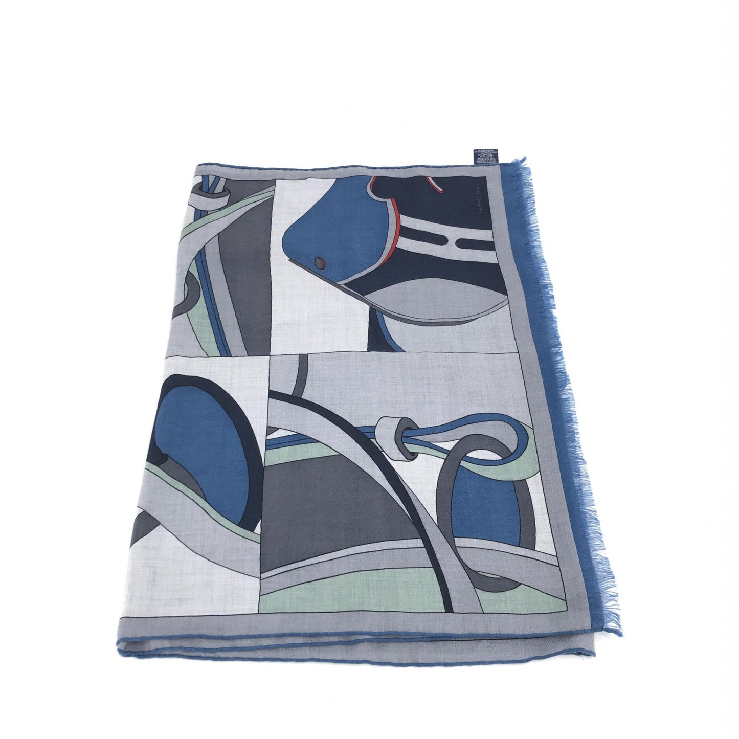 Hermès Blue Cashmere-Silk Blend Scarf