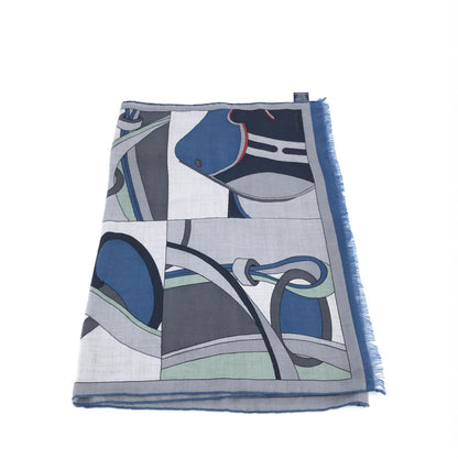 Hermès Blue Cashmere-Silk Blend Scarf