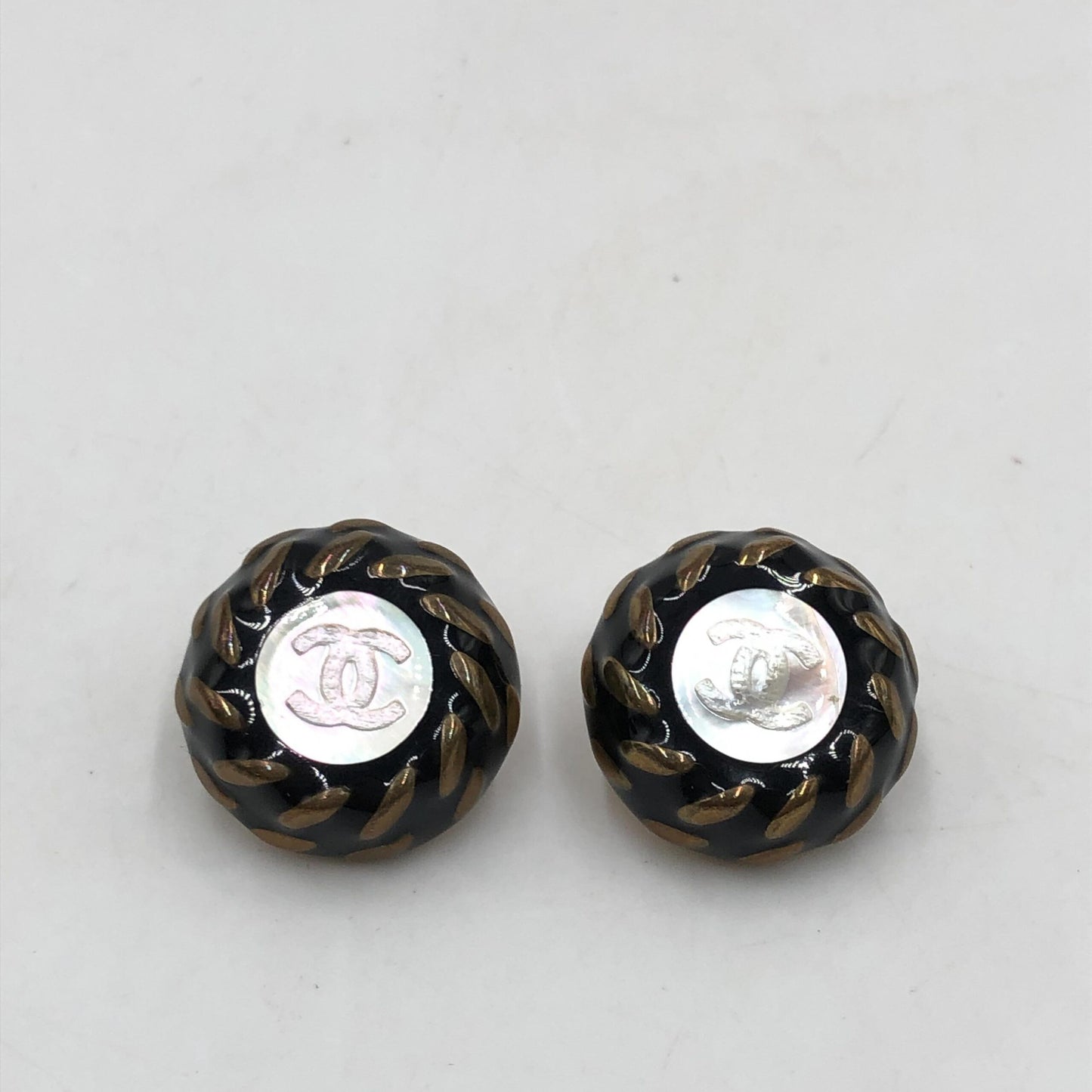 Chanel CC Button Clip-On Earrings