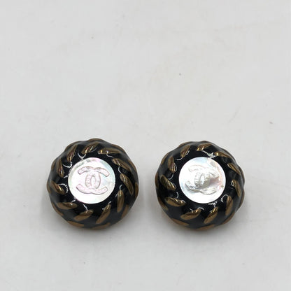 Chanel CC Button Clip-On Earrings