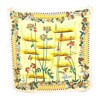 Hermès Colorful Silk Floral Scarf