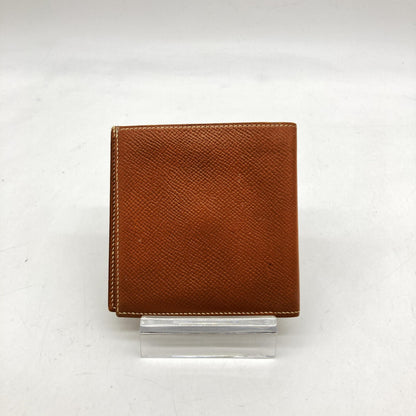 Hermès Compact Wallet In Brown Leather
