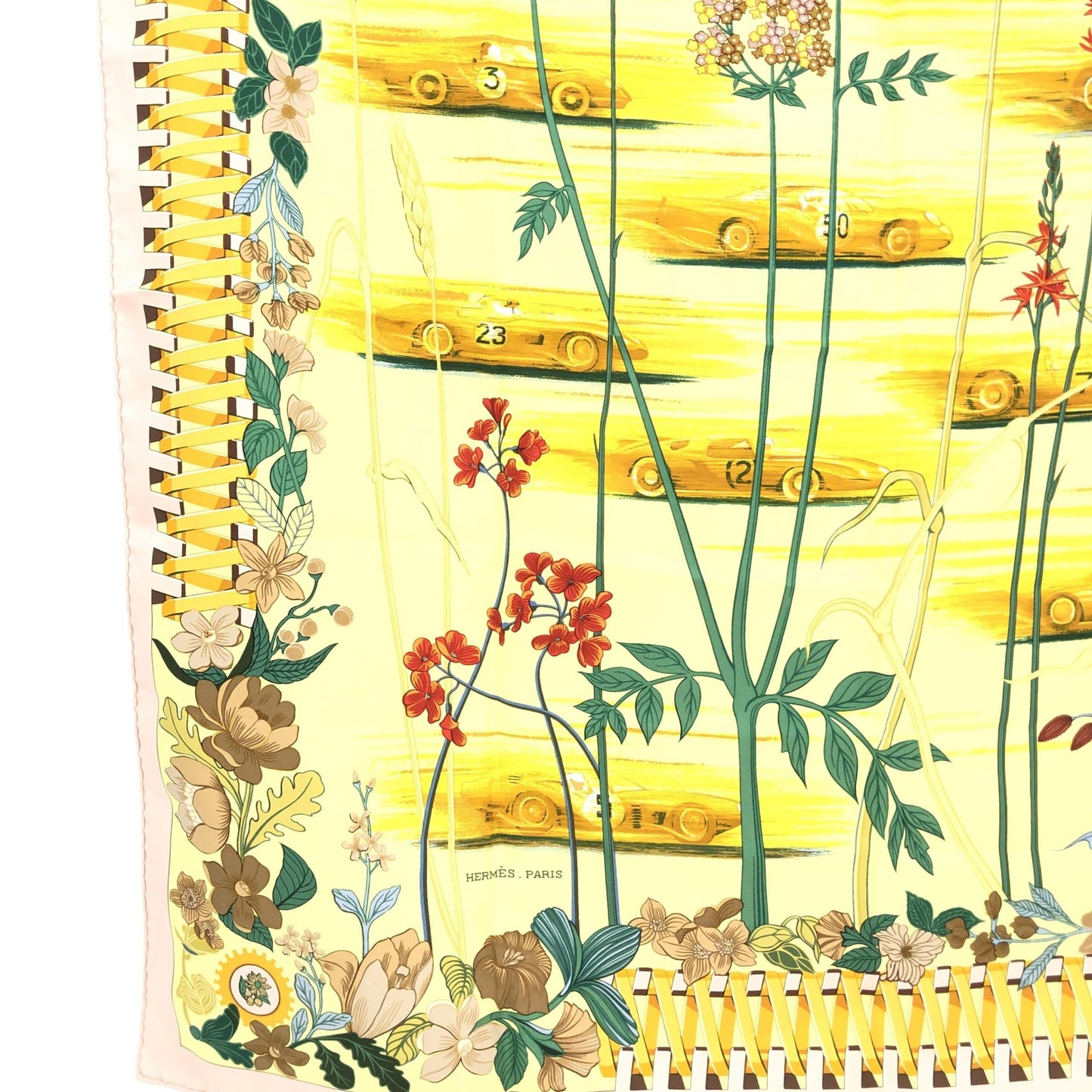 Hermès Colorful Silk Floral Scarf