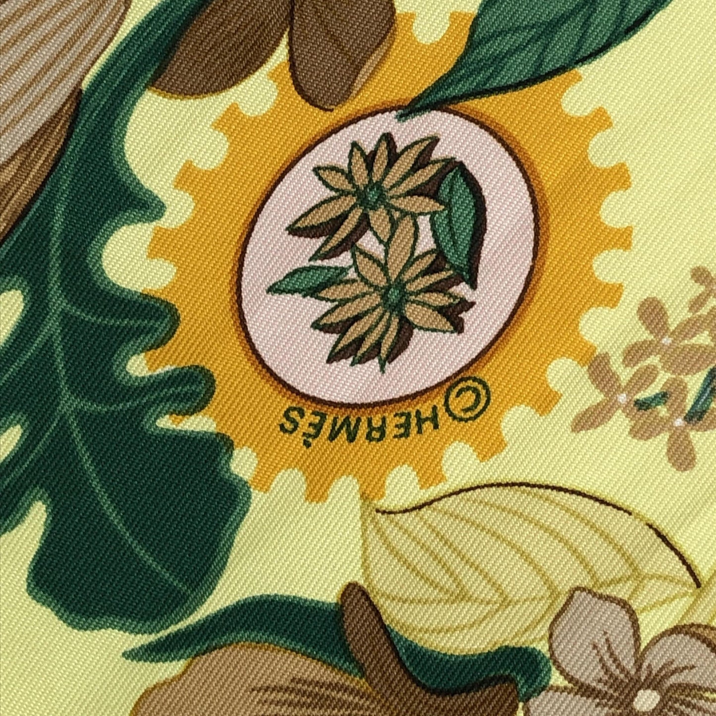 Hermès Colorful Silk Floral Scarf