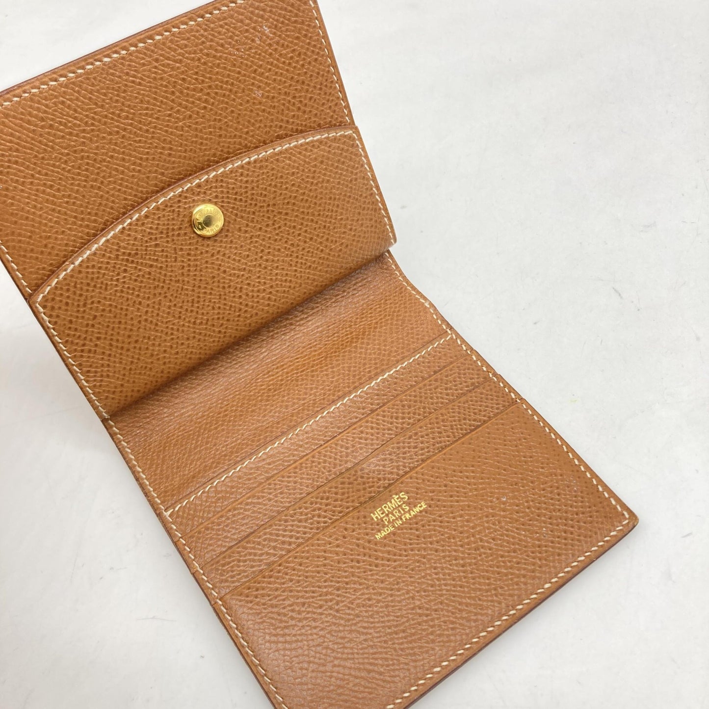 Hermès Compact Wallet In Brown Leather