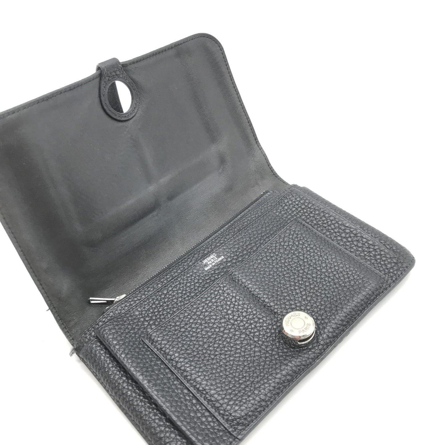 Hermès Dogon Leather Wallet In Black