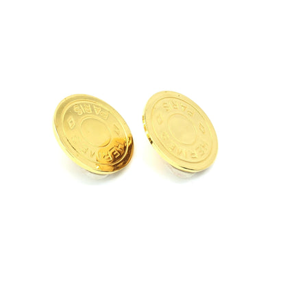 Hermès Gold Plated Button Logo Clip-Ons