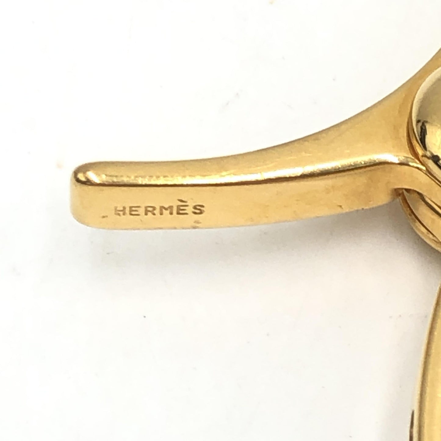 Hermès Gold Metal Glove Holder Keychain