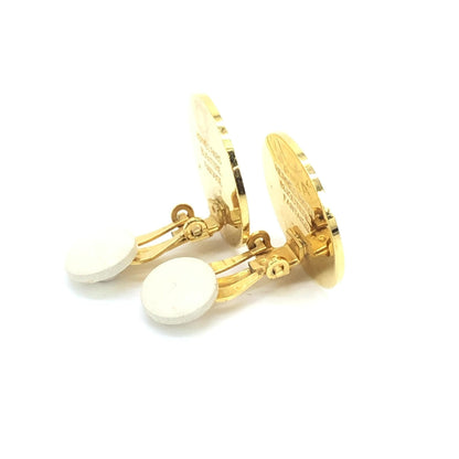 Hermès Gold Plated Button Logo Clip-Ons