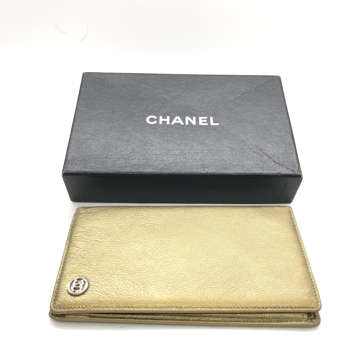 Chanel Gold Tone Caviar Leather Bifold Wallet