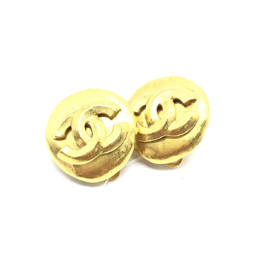 Chanel Gold Tone CC Clip-On Earrings