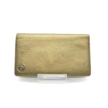 Chanel Gold Tone Caviar Leather Bifold Wallet