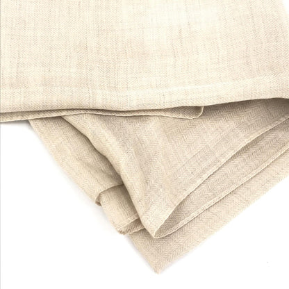 Hermès Light Beige Linen Scarf With Fringes