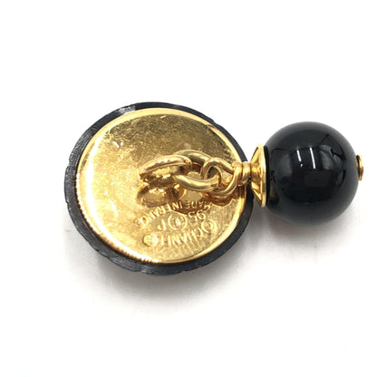 Chanel Matelasse Coco Mark Black Plastic Cufflinks