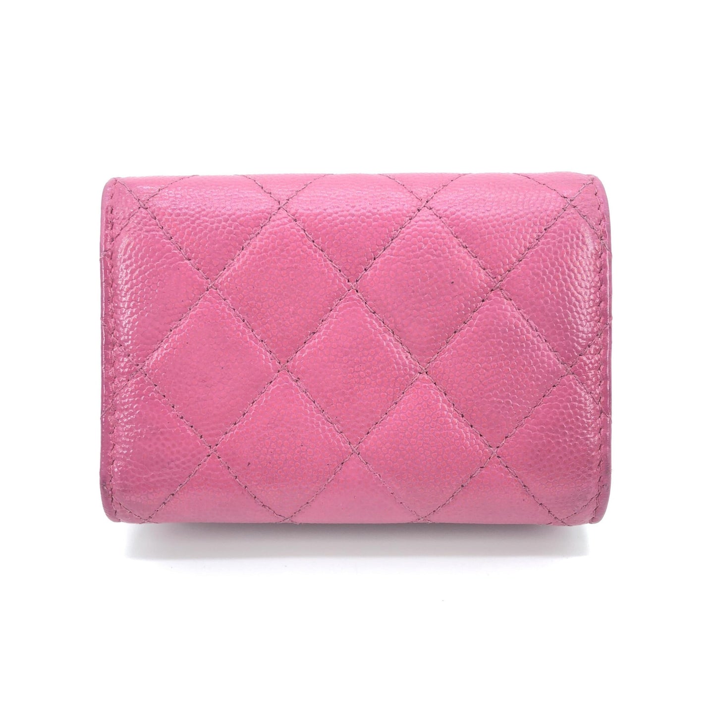 Chanel Pink Leather Quilted Flap Wallet