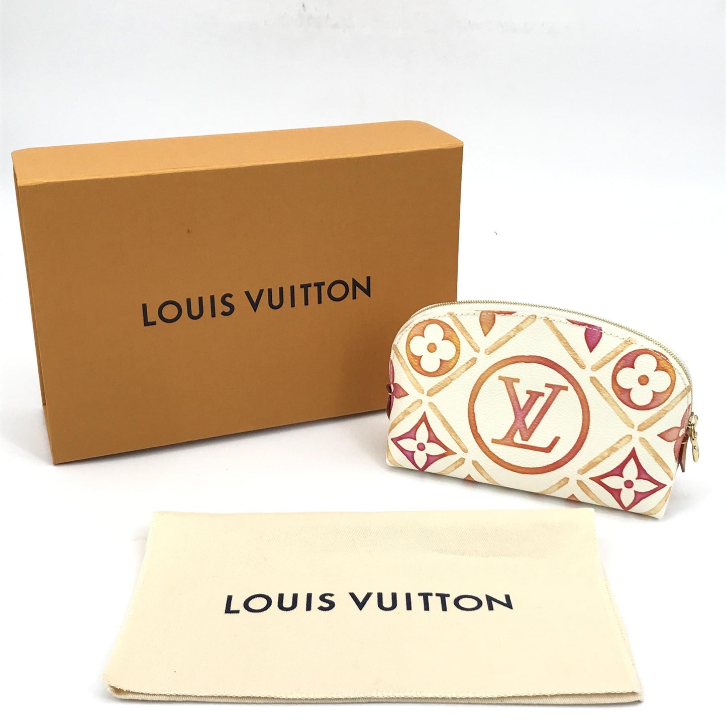 Louis Vuitton Pochette CosméTique PM, Monogram Canvas, Coral