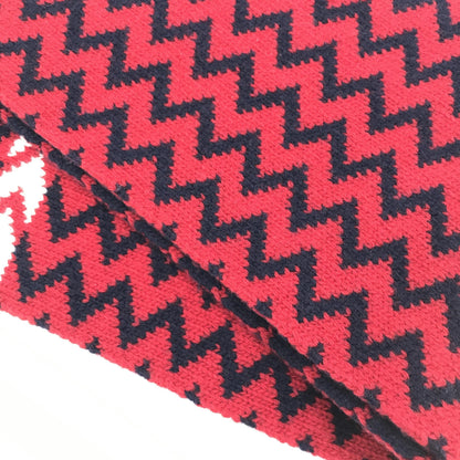 Gucci Red Zigzag Wool Knit Scarf