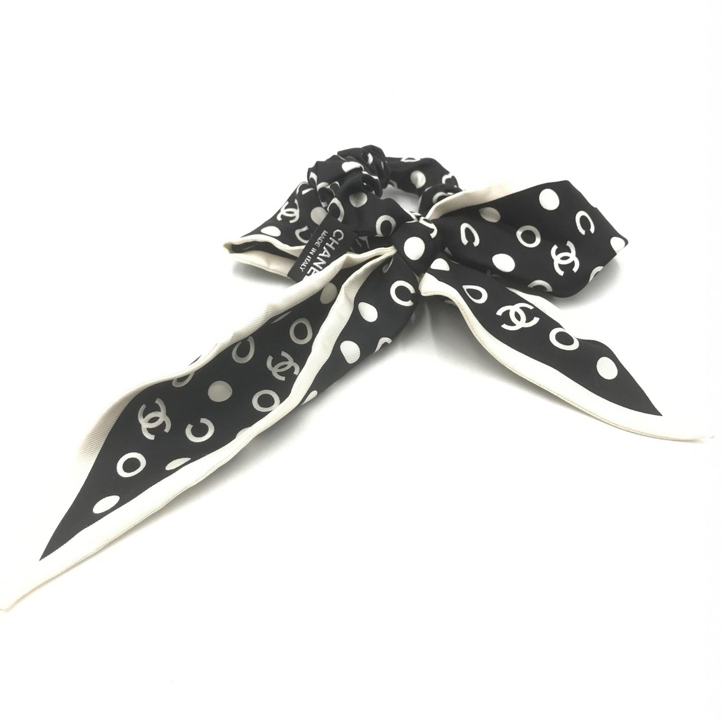 Chanel Silk Polka Dot Twilly Hair Accessory