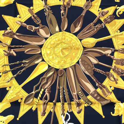 Hermès Silk Scarf With African Motifs