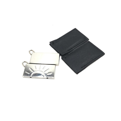 Hermès Silver Tone Half Sun Pendant Set