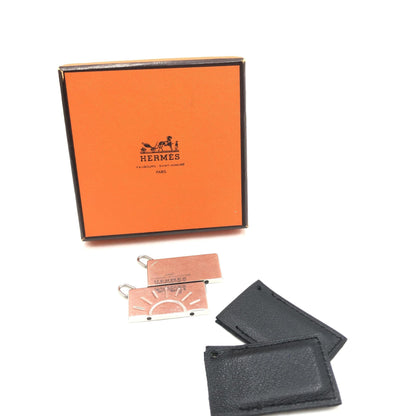 Hermès Silver Tone Half Sun Pendant Set