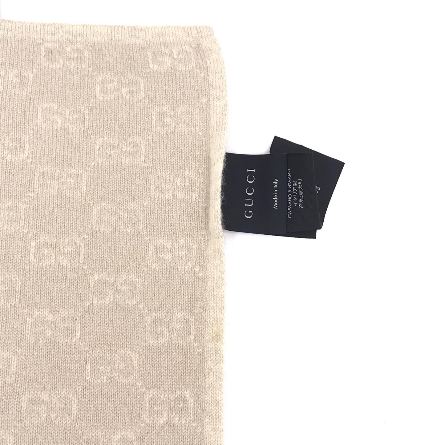 Gucci Wool Scarf With Gg Logo Pattern