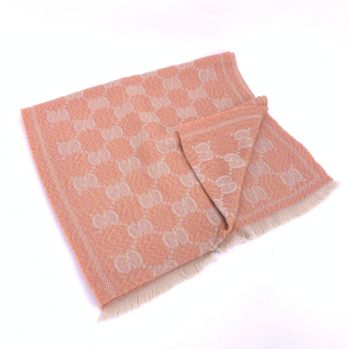 Gucci Wool GG Logo Scarf In Pink