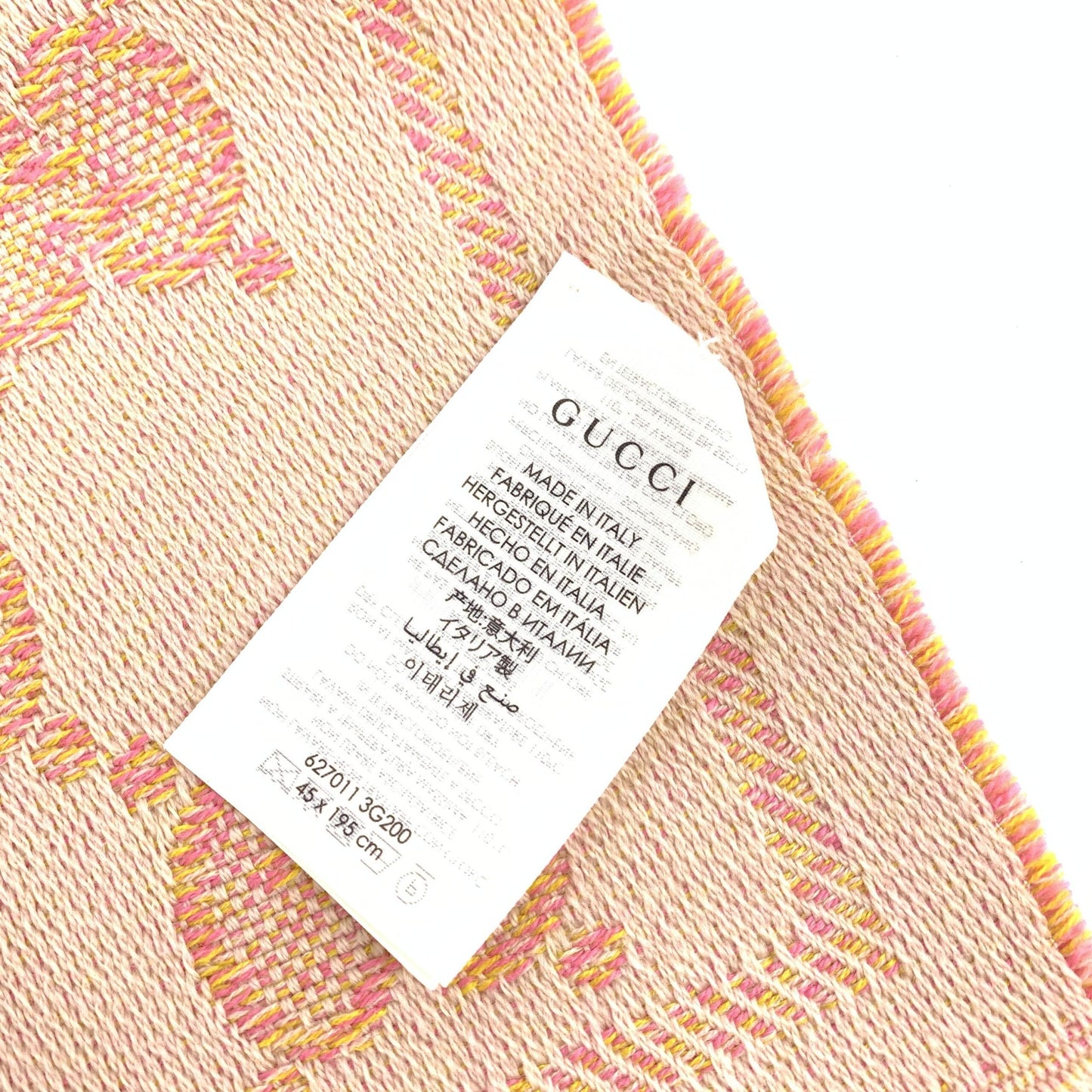 Gucci Wool GG Logo Scarf In Pink