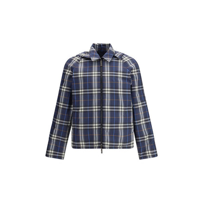 Burberry Blue Polyester Jackets And Coat
