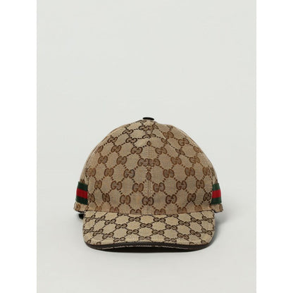 Gucci Beige Cotton And Leather Cap (Baseball Hat)