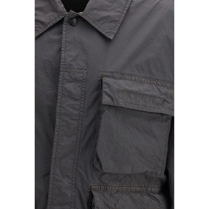 Stone Island Gray Polyamide Coat