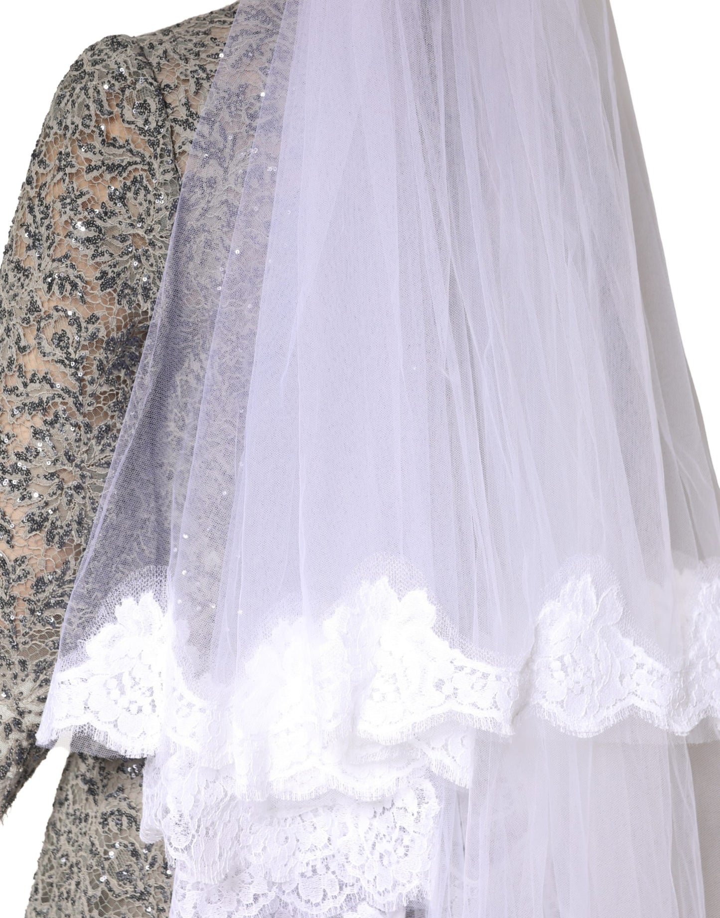 Dolce & Gabbana White Floral Lace Cathedral Wedding Veil 3M [THE ICON SERIES]