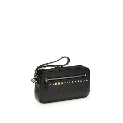 Valentino Garavani Rockstud Black Calf Leather Clutch Bag [SS26]
