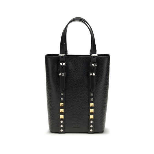 Valentino Garavani Rockstud Mini Leather Bucket Bag - Black [SS26]