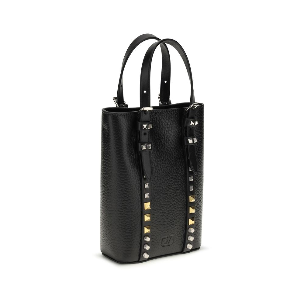 Valentino Garavani Rockstud Mini Leather Bucket Bag - Black [SS26]