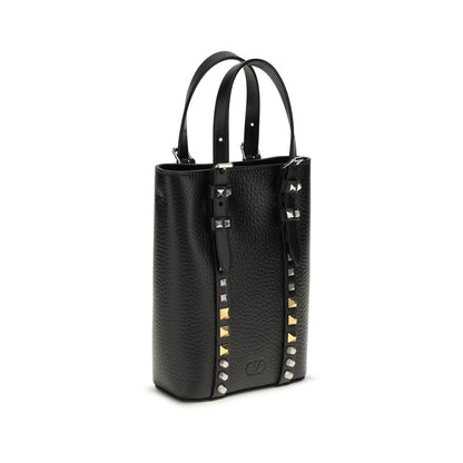 Valentino Garavani Rockstud Mini Leather Bucket Bag - Black [SS26]