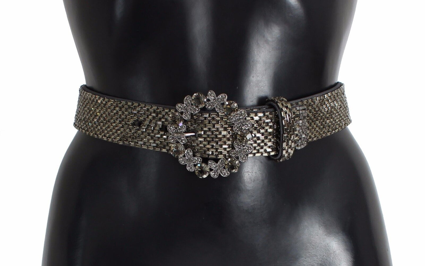 Dolce & Gabbana Multicolor Wide Crystal Buckle Sequined Belt [SS26]