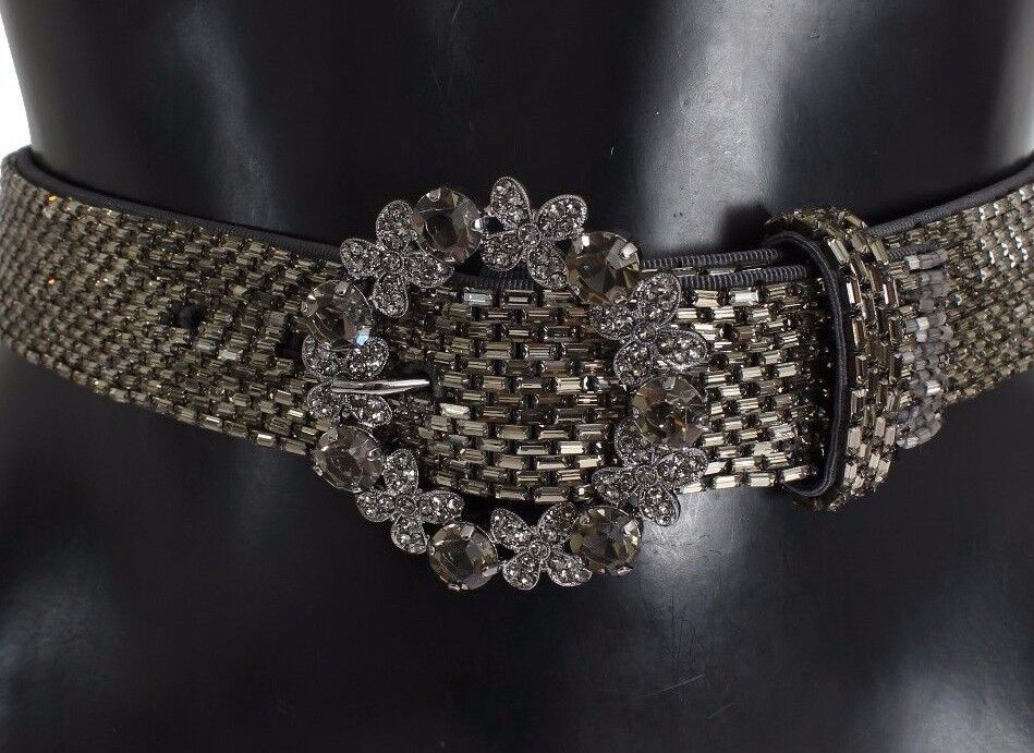 Dolce & Gabbana Multicolor Wide Crystal Buckle Sequined Belt [SS26]