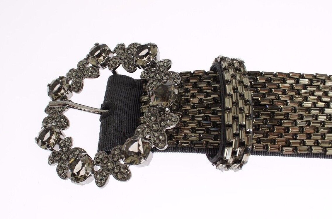 Dolce & Gabbana Multicolor Wide Crystal Buckle Sequined Belt [SS26]