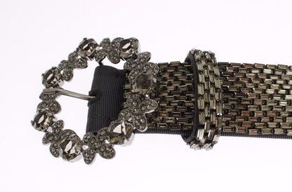 Dolce & Gabbana Multicolor Wide Crystal Buckle Sequined Belt [SS26]