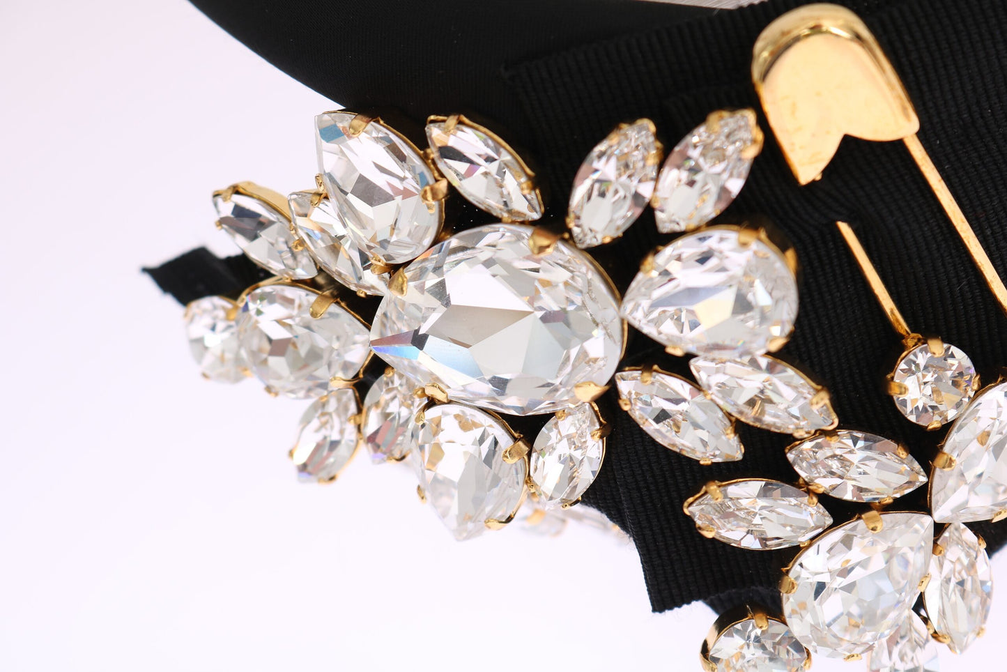 Dolce & Gabbana Black Crystal White Hair Parrucchiera Diadem Headband [SS26]