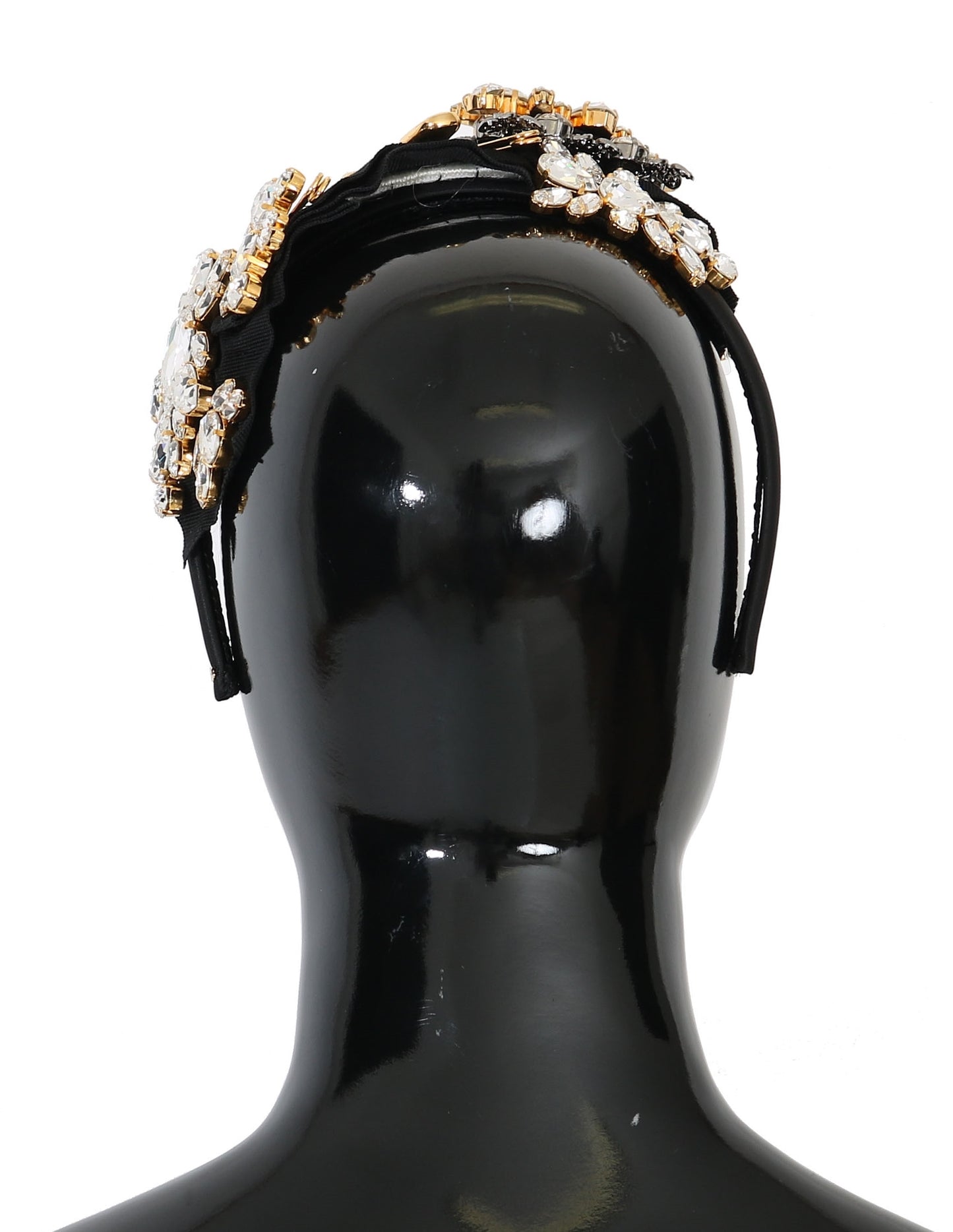 Dolce & Gabbana Black Crystal White Hair Parrucchiera Diadem Headband [SS26]